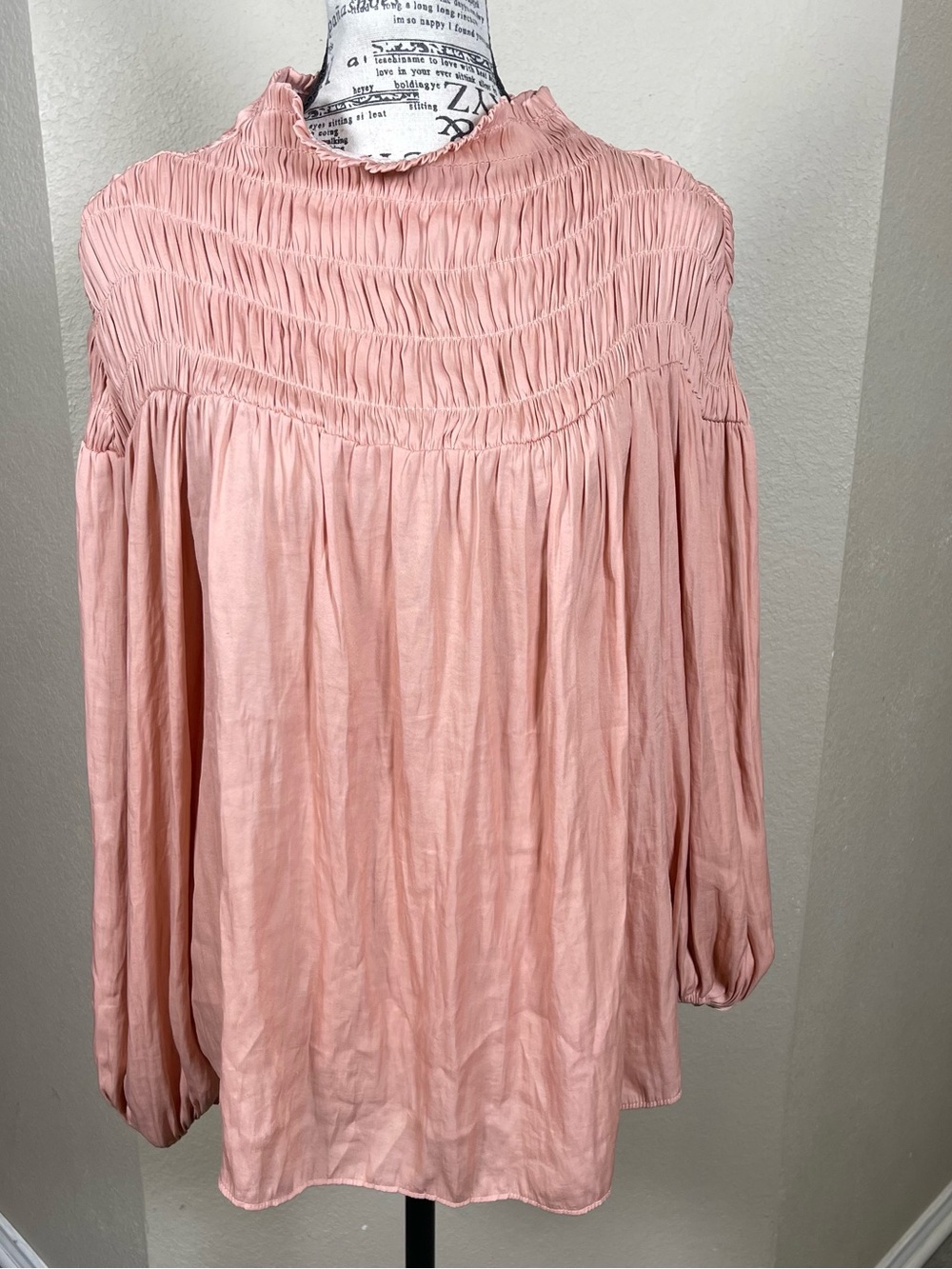 Mustard Seed Blush Pink Smocked Yoke Blouse